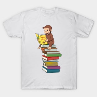 Curious George Tattoo on a Stack of Books T-Shirt